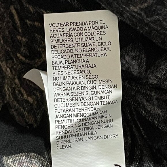 Lucky Brand Womens Size L Black Floral Print Viscose Boho Top - Picture 8 of 9